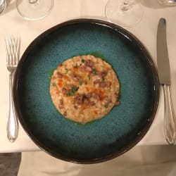 Risotto Gewurtztraminer Foie gras, Mango e Zenzero