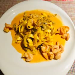 Camarão e cogumelos 