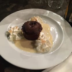 Flowing dark chocolate 