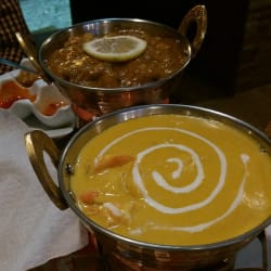 Gambas com manga e borrego 