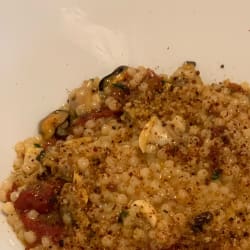 Pasta with clam and shrimp