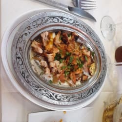 Poulet aubergines ail et sauce yaourt 