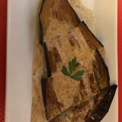 Aubergine frite sauce sesame 