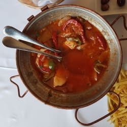 Monkfish and prawns stew