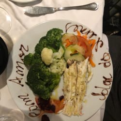Linguado grelhado com legumes 